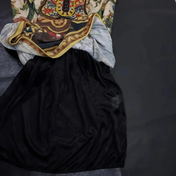 𝅺Desigual Scroll Medallion Egyptian Embroidered Sleeveless Blouson Dress S - Picture 10 of 13